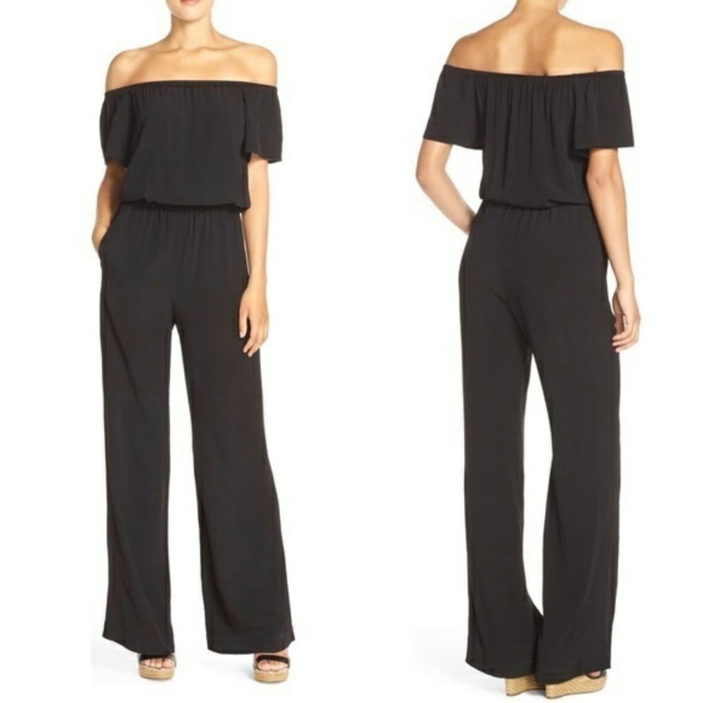 Charles Henry Off Shoulder Popover Jumpsuit sz Med